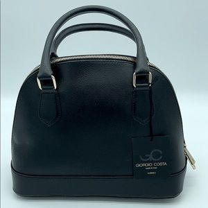 Giorgio Costa Black Leather Top Handle Bag NWT